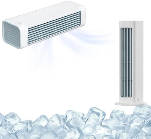 GENERIC Qinux Breezamax 2025 Refroidisseur D'air Sans Lame, Ventilateur De Bureau Portable Ultra Silencieux Avec Batterie Rechargeable, Dispositif De Brume Mural Compact Pour Les Voyages De Bureau à Domicile,