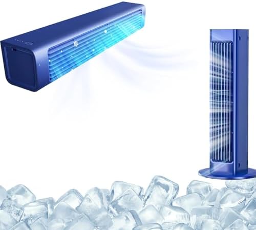 GENERIC Qinux Breezamax 2025 Refroidisseur D'air Sans Lame, Ventilateur De Bureau Portable Ultra Silencieux Avec Batterie Rechargeable, Dispositif De Brume Mural Compact Pour Les Voyages De Bureau à Domicile,