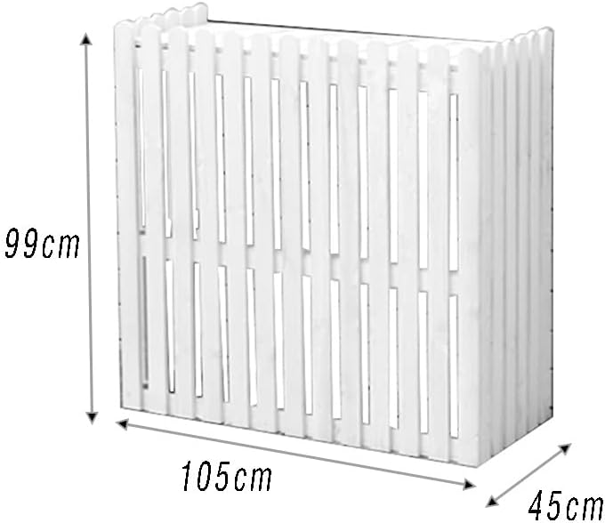 GENERIC Housse En Bois Pour Climatiseur Extérieur – Écran De Climatisation Blanc Divisé 105 X 45 X 99 Cm – Protection De Confidentialité élégante Pour Terrasse Et Jardin – Design Résistant Aux Intempéries