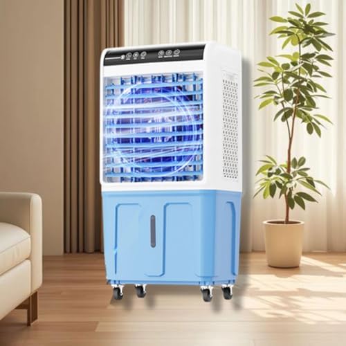 GENERIC Refroidisseur évaporatif 40L Avec Climatiseur Industriel à Distance à 3 Vitesses, Ventilateur Oscillant De 120 ° Pour Le Bureau à Domicile, Ventilateur Portable Avec Grand Réservoir D'eau Pour L'utili