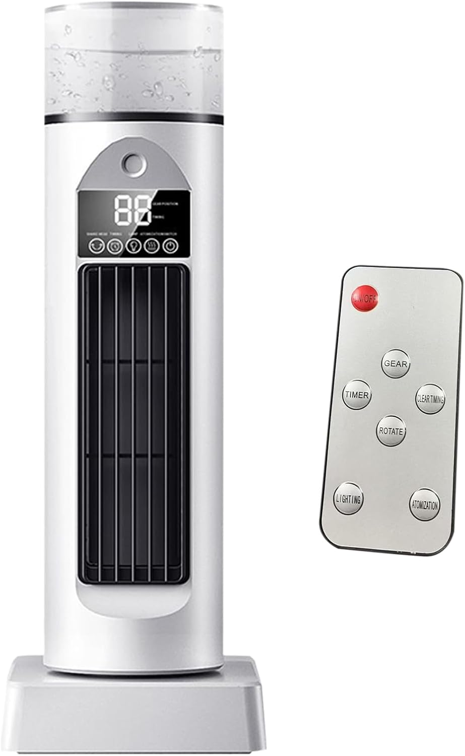 GENERIC Ventilateur De Climatisation – Ventilateur De Refroidissement D'air Tour Pour Chambre à Coucher – 6 Vitesses Oscillantes Sans Pales Avec Télécommande Et Réservoir D'eau, Humidificateur Pour Maison