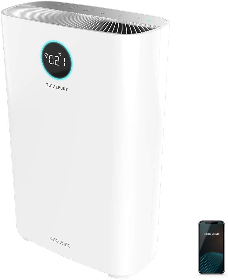  Cecotec Purificateur D'air TotalPure Connected 7500 Connected Purificateur D’air Avec 600 CADR, 200 M3 De Surface Couverte, écran LED Et Contrôle Via Wi-Fi. (1000 Handy)