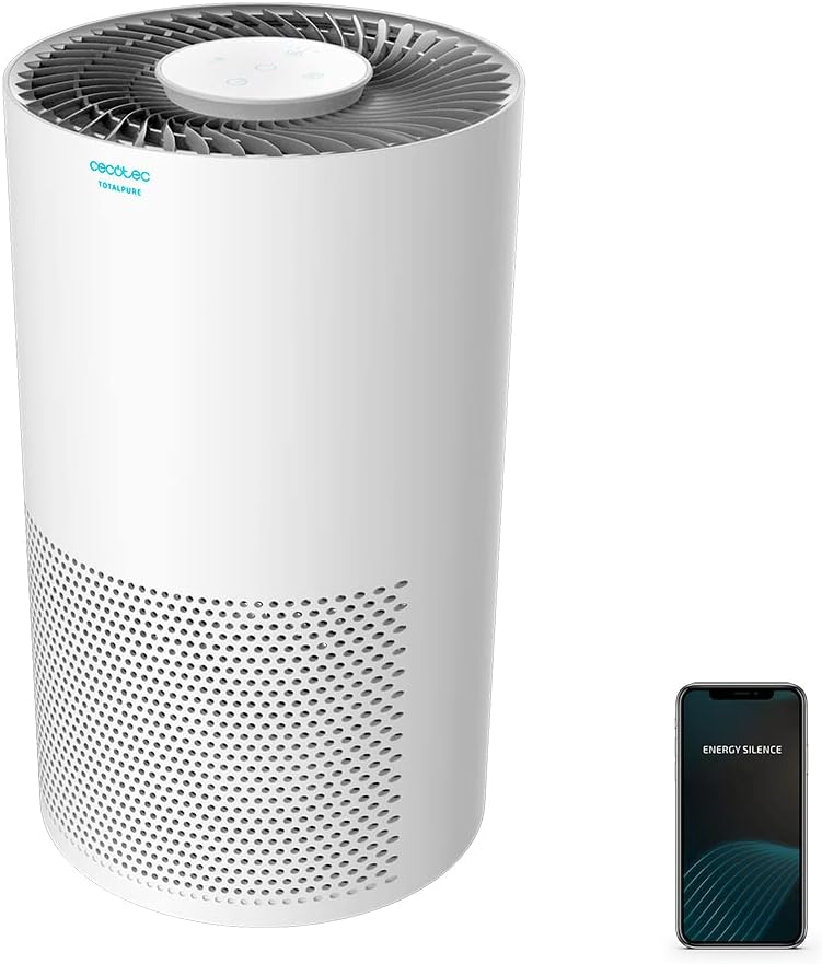  Cecotec Purificateur D'air TotalPure Connected 7500 Connected Purificateur D’air Avec 600 CADR, 200 M3 De Surface Couverte, écran LED Et Contrôle Via Wi-Fi. (1000 Handy)