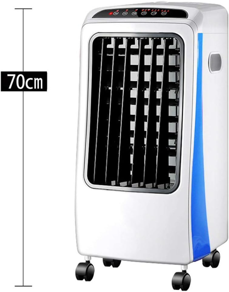  Climatiseur Portables Mobile 4 Fan De Roulettes Roues Climatisation Silencieux Ventilateurs Cold Fan Home De Humidificateur Trois Modes Fonction De Refroidissement (Bleu)