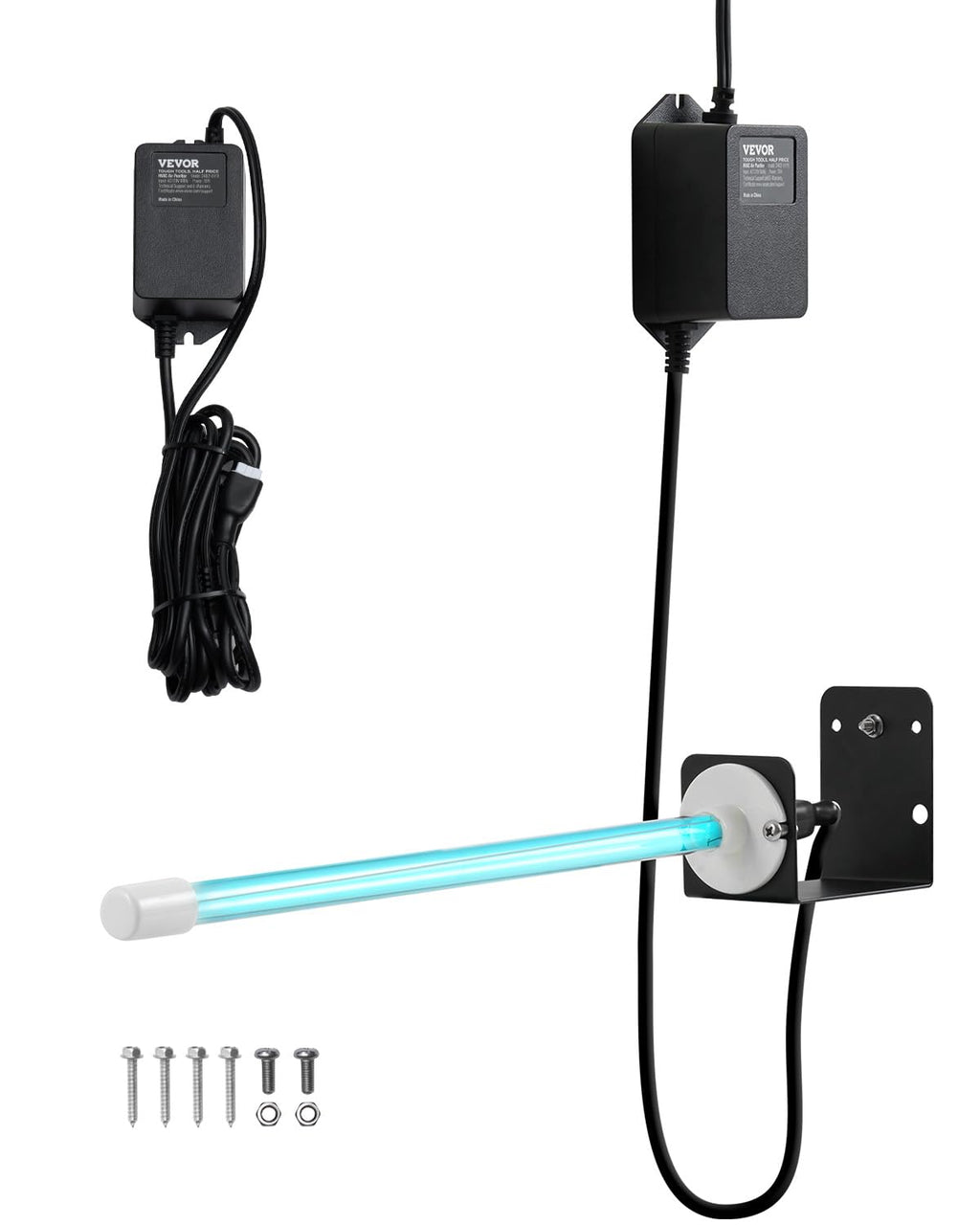  VEVOR Purificateur D'Air Conduit CVC 18 W Épurateur D'Air De Conduit De Climatisation Avec Aimant, Ampoule UV 356 Mm, Longueur D'Onde 254 Nm, Lumière UV UVC, Purification Puissante, Pour Climatiseur