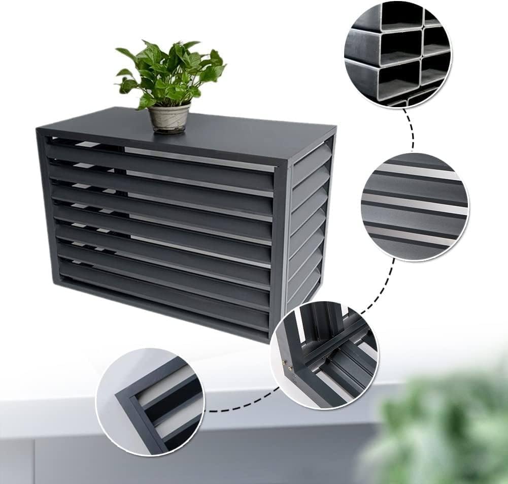  Housse De Protection Décorative En Aluminium Pour Climatiseur Extérieur Toutes Saisons - Résistant Aux Intempéries - Design élégant Pour Une Protection Tout Au Long De L'année