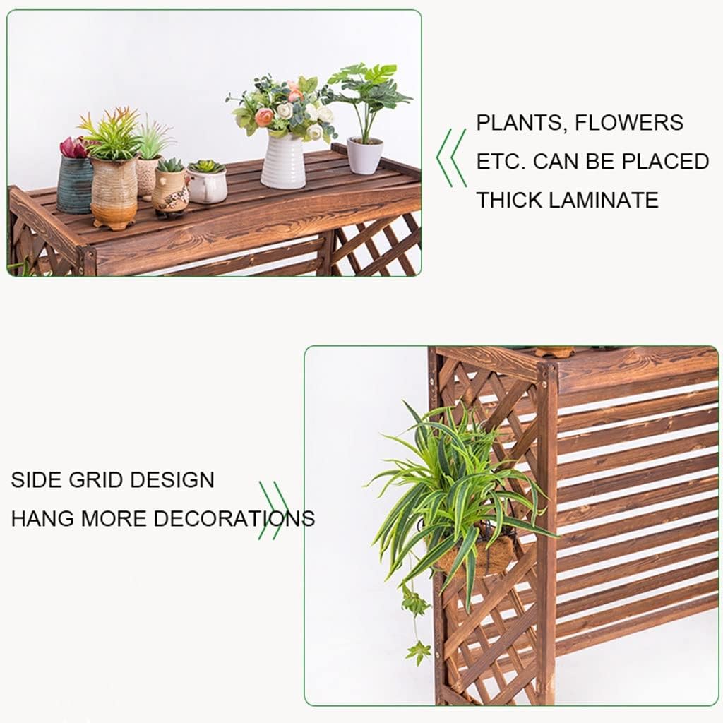 GENERIC Housse Imperméable En Bois Massif Pour Climatiseur – Clôture Extérieure AC Unit Protector Support De Fleurs En Bois Et Grille De Persienne (taille : M 100 X 43 X 94 Cm)