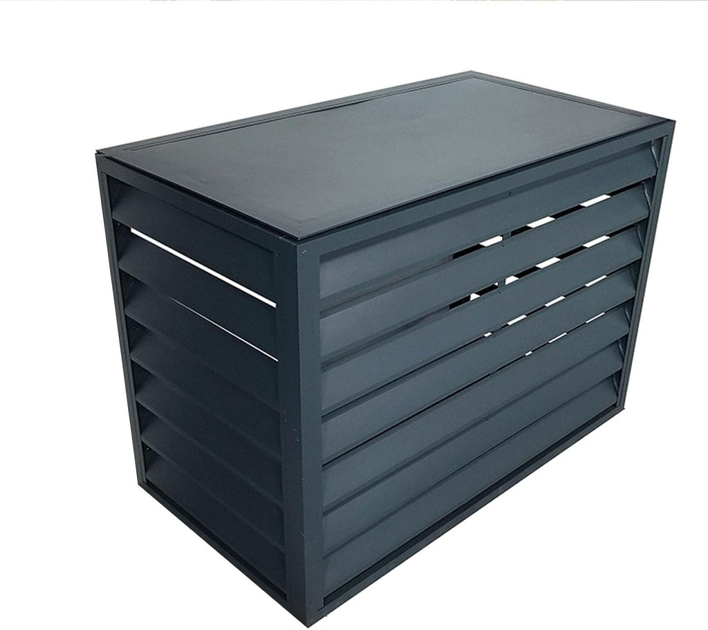  Cache Climatiseur Exterieur Aluminium,caisson Anti Bruit Pompe à Chaleur,cache Clim,Étanche À La Poussière Et À L'eau,Convient Pour L'unité Extérieure Du Climatiseur,White A,100x50x70cm