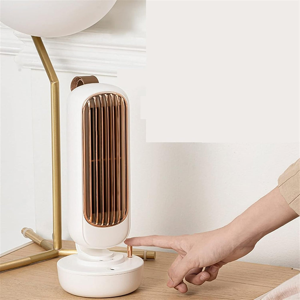  DieffematicKTY Climatiseur Mobile Mini Vertical Fan Spray Humidifier Small Fan Air Conditioner (Color : White)