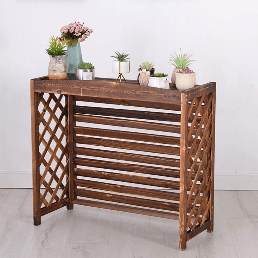  Clôture De Confidentialité En Bois Pour Climatiseur, Housse De Climatiseur De Jardin En Bois Massif, Support De Fleurs Dissimulé Pour L'extérieur, Pompes à Chaleur Décoratives