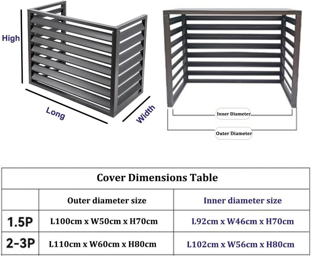  Housse De Protection Pour Climatiseur En Alliage D'aluminium Pour Unités De Climatisation Et Pompes à Chaleur, Boîte De Jardin Extérieure Marron 110 X 60 X 80 Cm, Protect