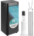  SereneLife Climatiseur Portable 9000 BTU (2,64 KW), Climatiseur 3 En 1 Avec Froid, Ventilateur Et Déshumidificateur, Compact Avec Télécommande Et Kit De Fenêtre