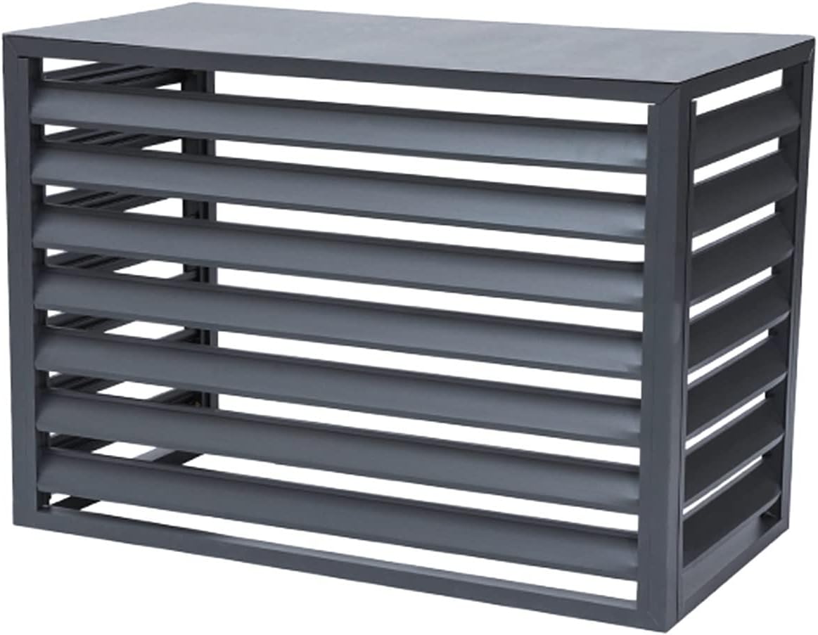  Housse Pour Unité De Climatisation Extérieure – Boîtier En Aluminium Avec Porte-fleurs Et Volets à Persiennes – Protection Résistante Aux Intempéries Pour Climatiseurs – Design élégant De Clôture