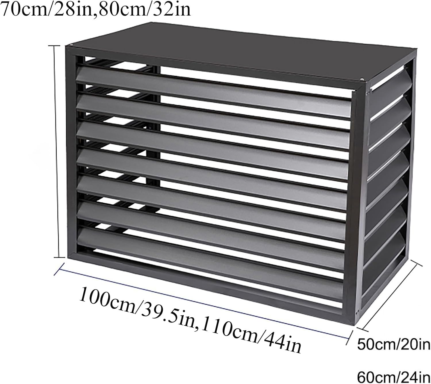 GENERIC Housse De Protection En Aluminium Pour Climatiseur Extérieur Et Pompe à Chaleur Pour Condensateur Et Radiateur - Résistante Aux Intempéries - Gris - Design Durable Et élégant
