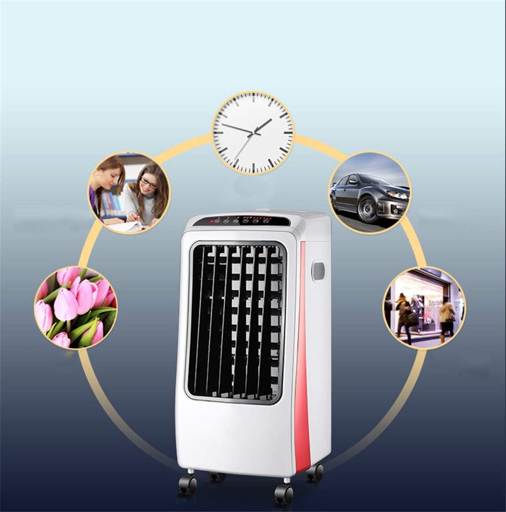  Climatiseur Portables Mobile 4 Fan De Roulettes Roues Climatisation Silencieux Ventilateurs Cold Fan Home De Humidificateur Trois Modes Fonction De Refroidissement (Bleu)