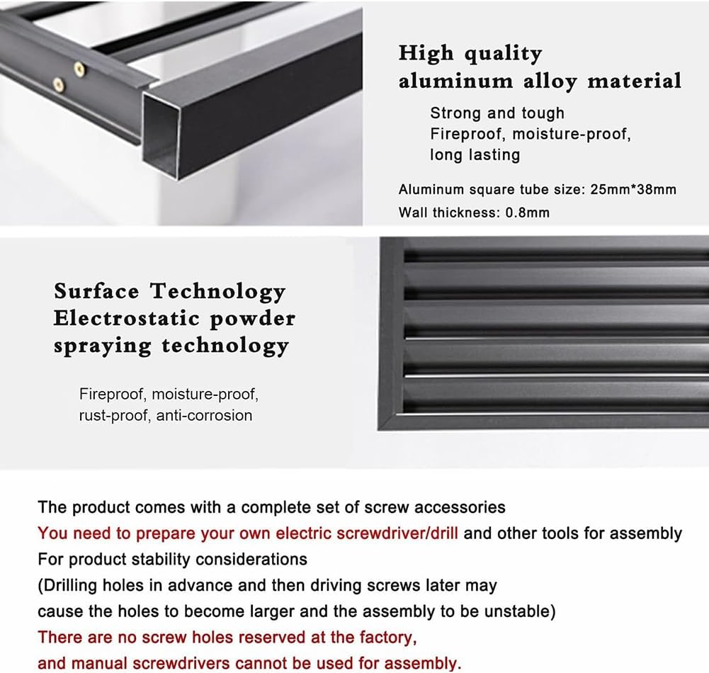 GENERIC Housse De Climatiseur En Aluminium De Qualité Supérieure Et écran De Clôture Pour Pompe à Chaleur, 3 Panneaux Pour Unités Extérieures/intérieures, 110 X 80 X 60 Cm, Résistant Aux Intempéries, Ion