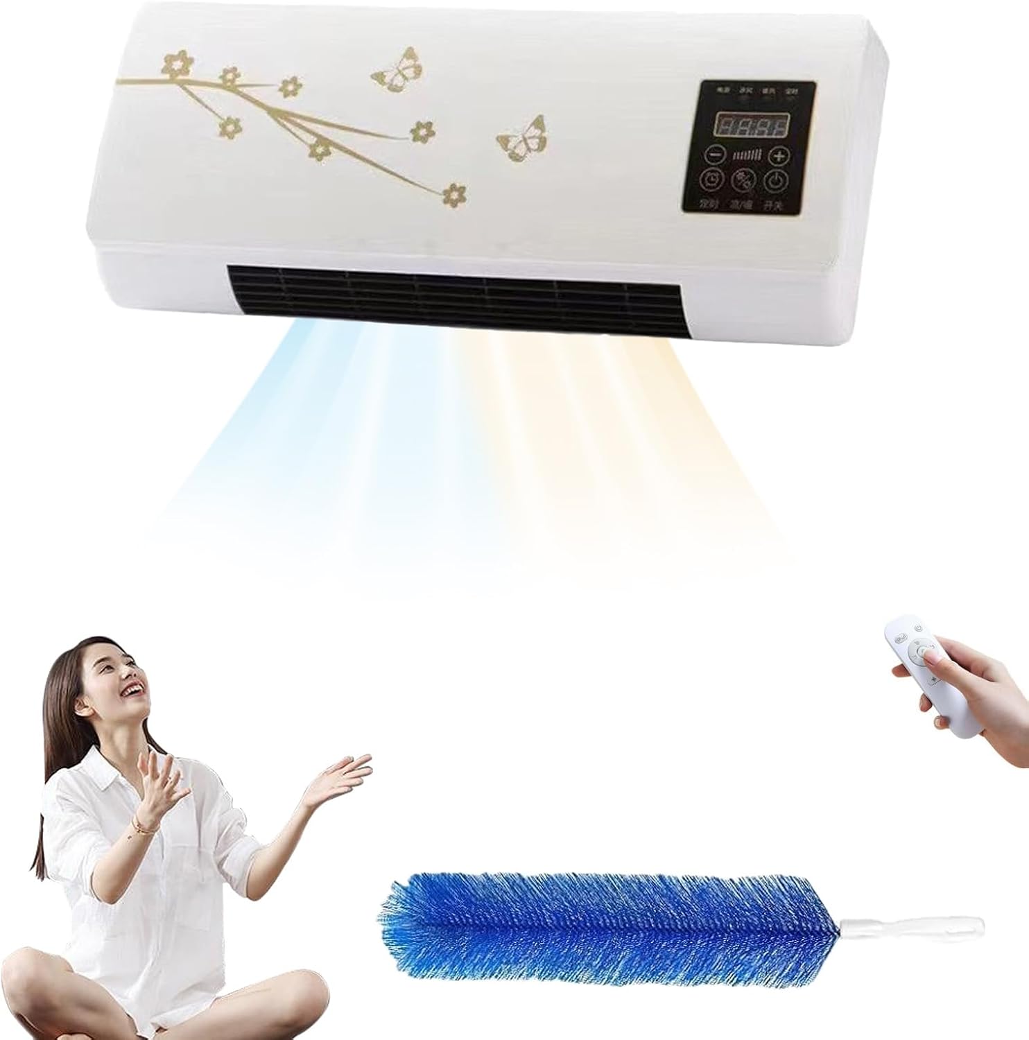  Mini Unité De Climatisation Murale, Climatiseur Portable Silencieux De 3500W Pour Le Bureau à Domicile, Chaleur Froide Rapide Avec Minuterie, Système De Refroidissement à économie D'énergie Facile D'i