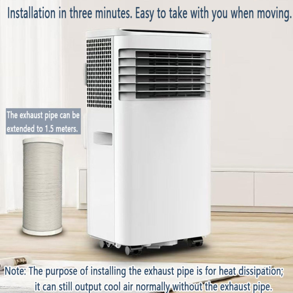  Climatiseur Portable Unité Intelligente Intelligente Avec Déshumidificateur Cool Et Modes Ventilateur Pour La Pièce Jusqu'à 350 Pieds Carrés, Télécommande, Minuterie 24 Heures, Kit D'installation