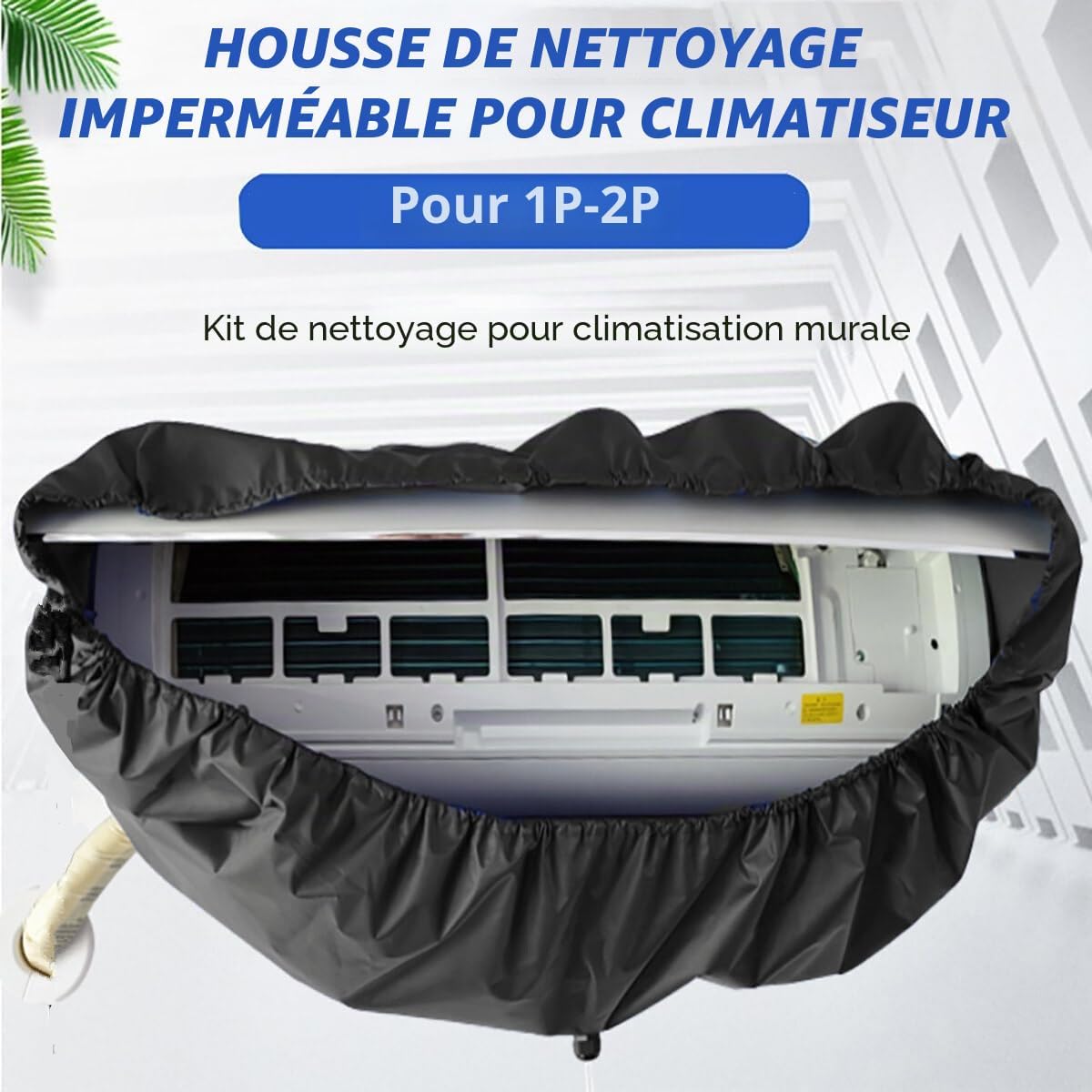  Housse De Protection Pour Le Nettoyage Des Unités Intérieures Des Climatiseurs, Hotte De Lavage Pour Climatiseur Mural étanche Et Poussière Avec Tuyau D'eau, Kit Nettoyage Climatisation Split