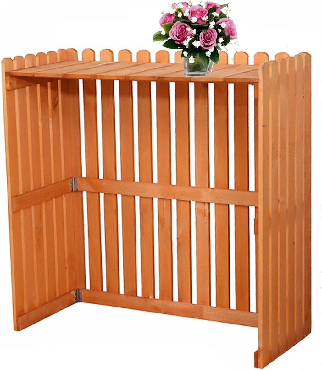  Housse De Protection Pour Climatiseur Extérieur En Bois, Cadre Extérieur, Support De Présentation Pour Plantes, écran De Confidentialité Décoratif, Santé Environnementale, étanche à L'eau Et