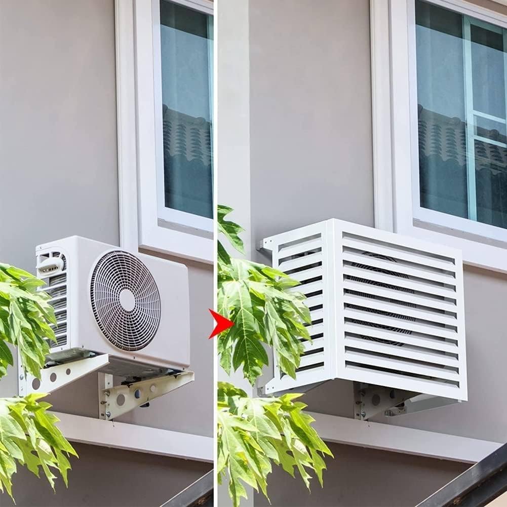  Housse De Protection Décorative En Aluminium Pour Climatiseur Extérieur Toutes Saisons - Résistant Aux Intempéries - Design élégant Pour Une Protection Tout Au Long De L'année