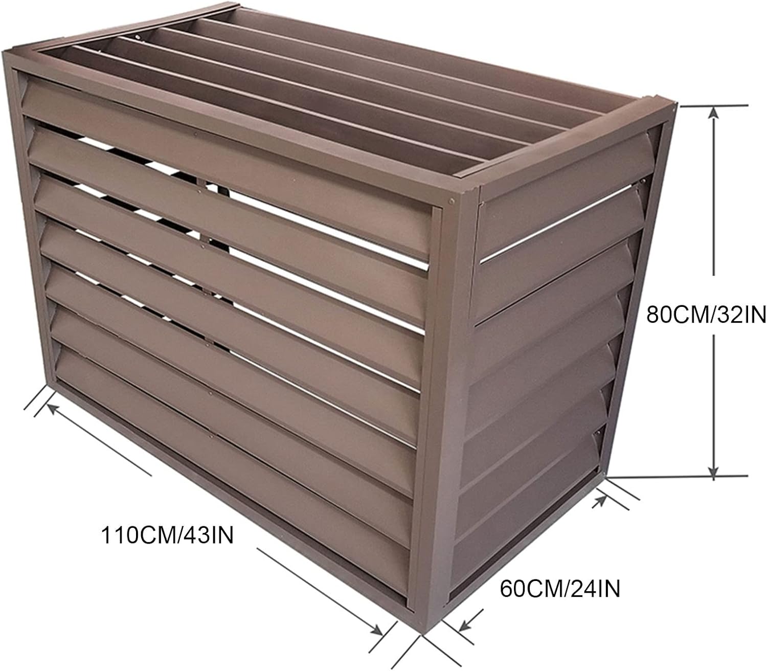 GENERIC Housse Marron Pour Climatiseur – Clôture En Alliage D'aluminium Pour Unité De Fenêtre AC Intérieur/extérieur, Protection Contre La Pluie, Solution élégante D'intimité Pour La Maison Et La Terrasse
