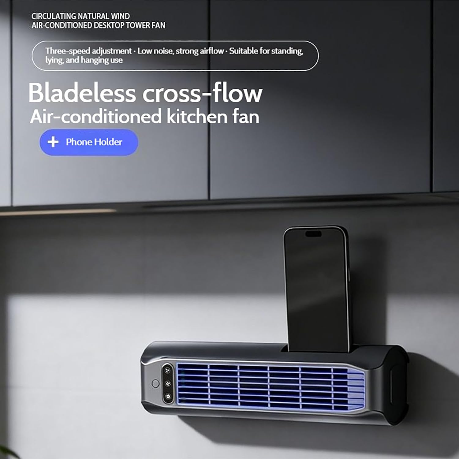 GENERIC Refroidisseur D'air Brizaac, Climatiseur Brizac,climatiseur Mural Avec Batterie 3000mah,ventilateur De Refroidissement Silencieux Sans Lame à 3 Vitesses Pour La Chambre,bureau Et La Maison (kaki)