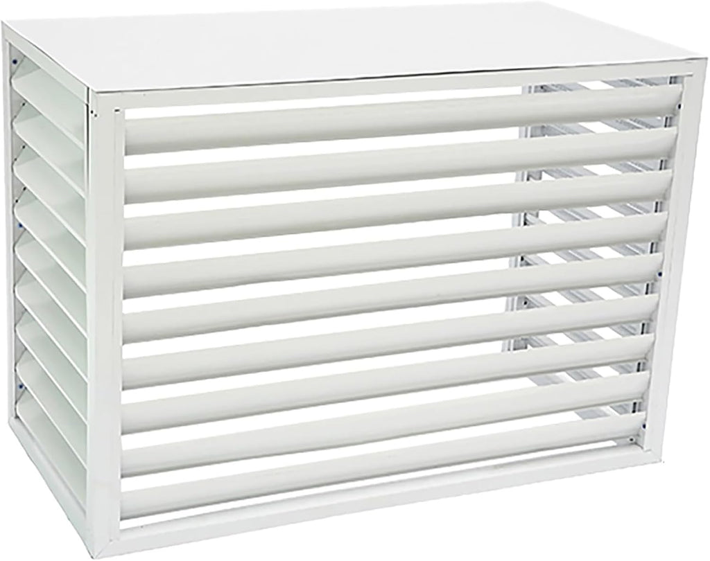 GENERIC Housse De Protection En Aluminium Pour Climatiseur Et Pompe à Chaleur, Condensateur Et Radiateur Résistant Aux Intempéries Pour Unités Extérieures, Design élégant Et Durable (blanc)