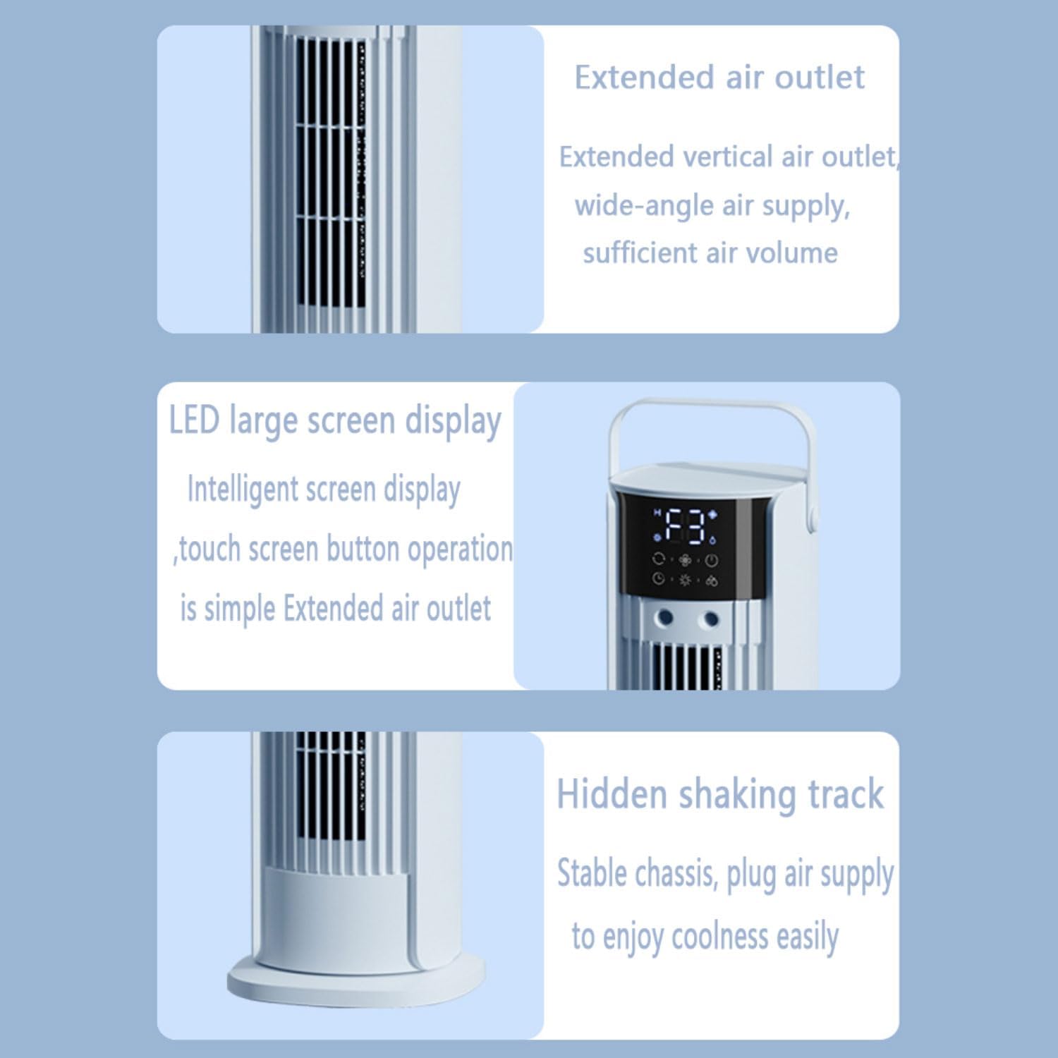GENERIC Refroidisseur D'air Portable De Climatisation De Refroidisseur D'air évaporatif Avec 180°Auto Oscillation 3 Vitesses à Distance 10H Minuteur 3-en-1 Ventilateur De Refroidissement D'air Avec Télécomman
