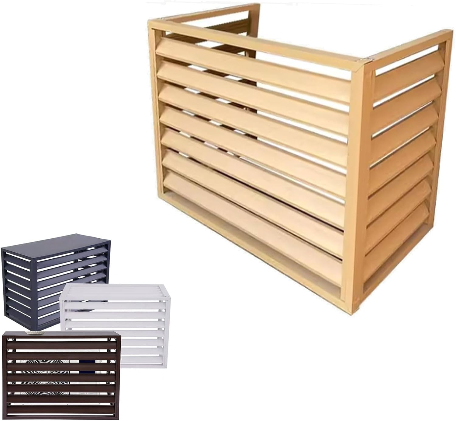 GENERIC Housse Pour Climatiseur Extérieur – Pompe à Chaleur En Aluminium Ion Pour Unités 1,5P/2 ~ 3P/5P, Clôture D'intimité Climatique, Résistante Aux Intempéries, Empêche Le Feuillage Et Les Débris