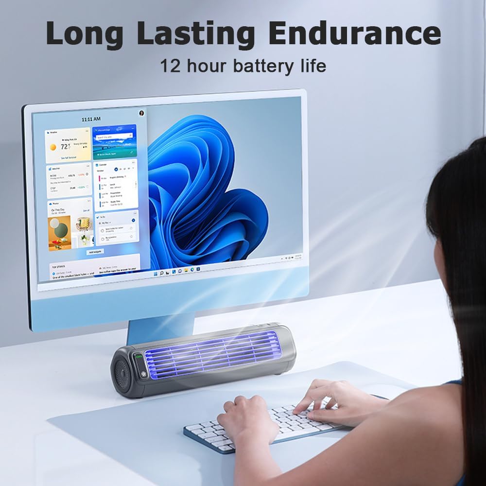  Cooling Ace,Climatiseurs Portables Rechargeables Avec 3 Vitesses Et Batterie De 2000 MAh Pour Chambre Et Terrass