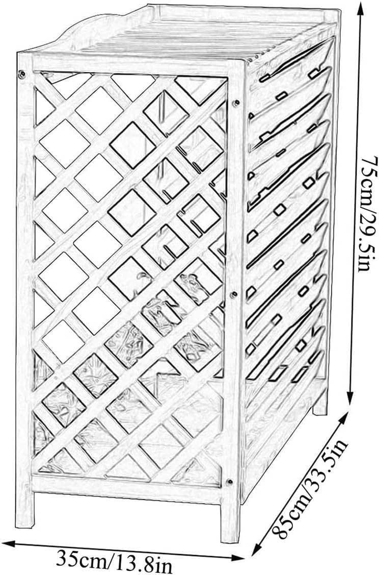  Housse De Climatiseur Pour Pompes à Chaleur, écran De Clôture De Confidentialité Caché Pour Climatiseur Extérieur, Grilles De Protection En Bois, Balcon En Bois Massif Flo