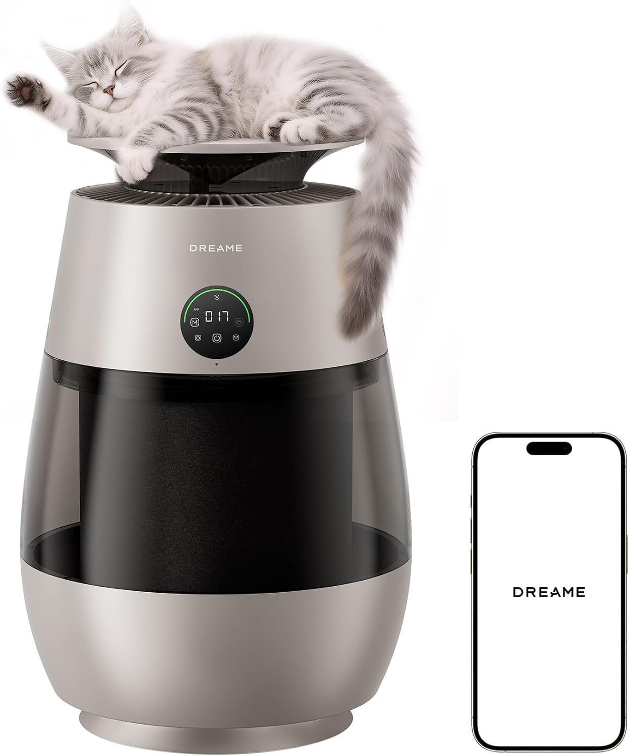  DREAME FP10 Purificateur, Autonettoyage Actif, LoopBoost, Nettoyage 360°, Double Action CataFresh, Filtration 6 Couches, Spécial Animaux, Design Technologique