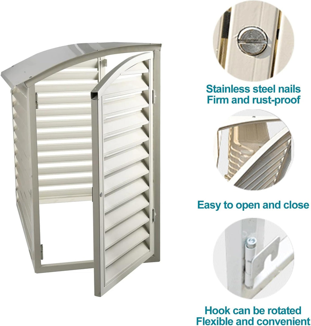  Housse De Protection Pour Climatiseur Mini-Split, Protection Extérieure En Aluminium, Compatible Avec Les Climatiseurs 1-3 P, Résistant Aux Intempéries Et Design élégant