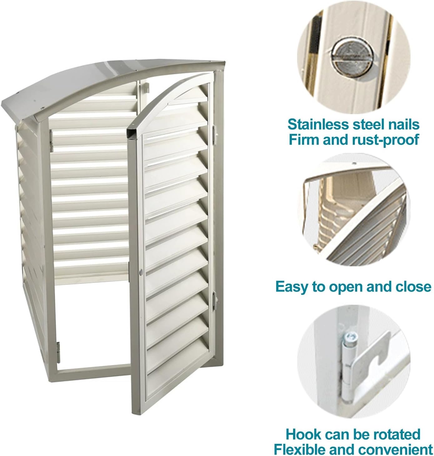  Housse De Protection Pour Climatiseur Mini-Split, Protection Extérieure En Aluminium, Compatible Avec Les Climatiseurs 1-3 P, Résistant Aux Intempéries Et Design élégant