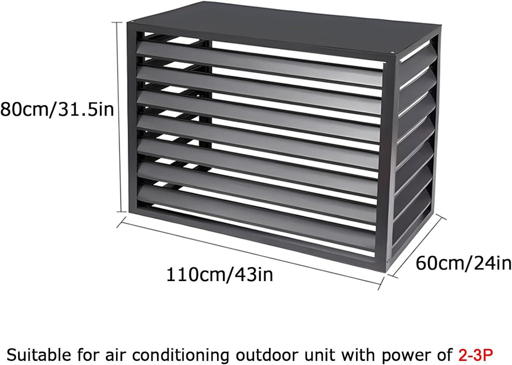  Lot De 2 Grilles De Protection Pour Mini-climatiseurs Split Extérieurs, En Aluminium, Pour Protection De La Vie Privée, Pour Pompes à Chaleur, Antivol (Blanc, 110 X 60 X 80 Cm)