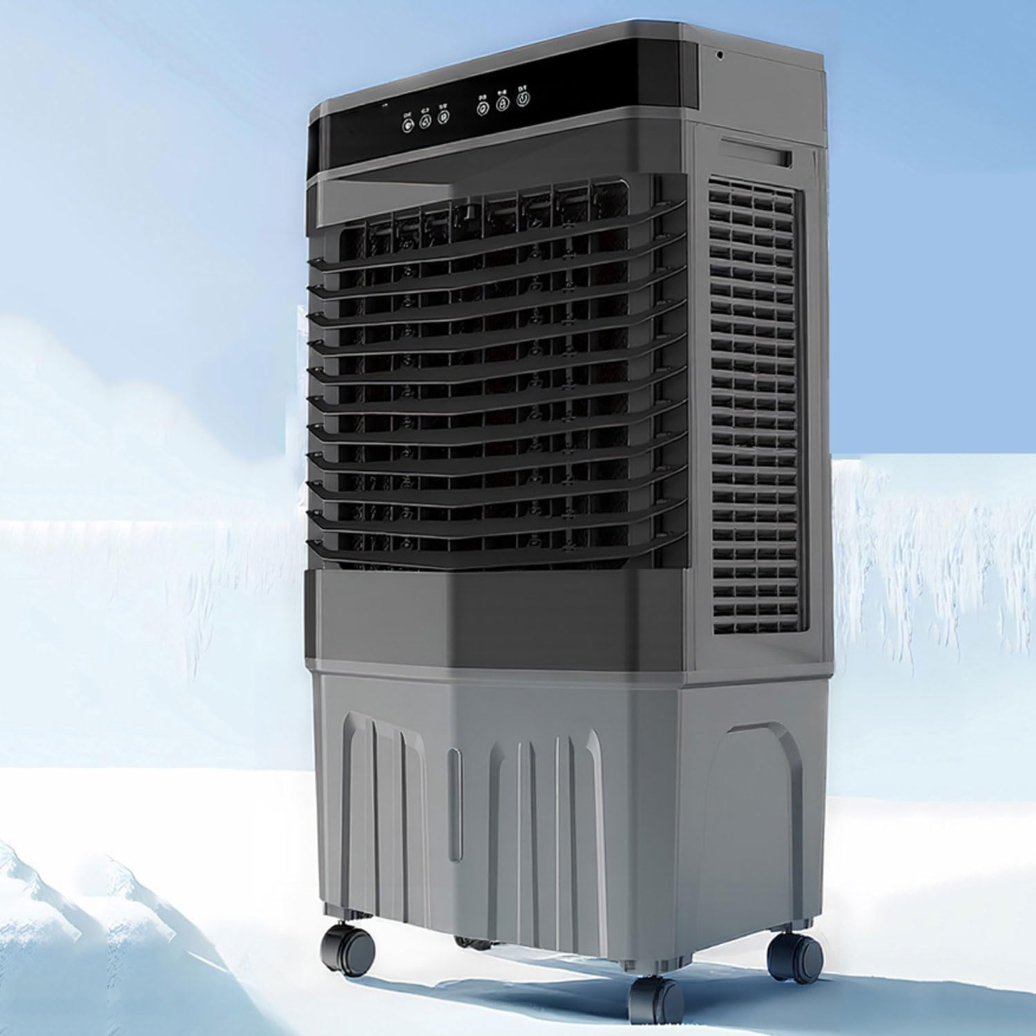 GENERIC Ventilateur De Refroidisseur D'air Portable, 3 Vitesses, 12H Minuterie, Unité De Refroidissement Par évaporation Avec Oscillation, Fonctionnement Silencieux Pour Le Climat Sec Du Bureau à Domicile