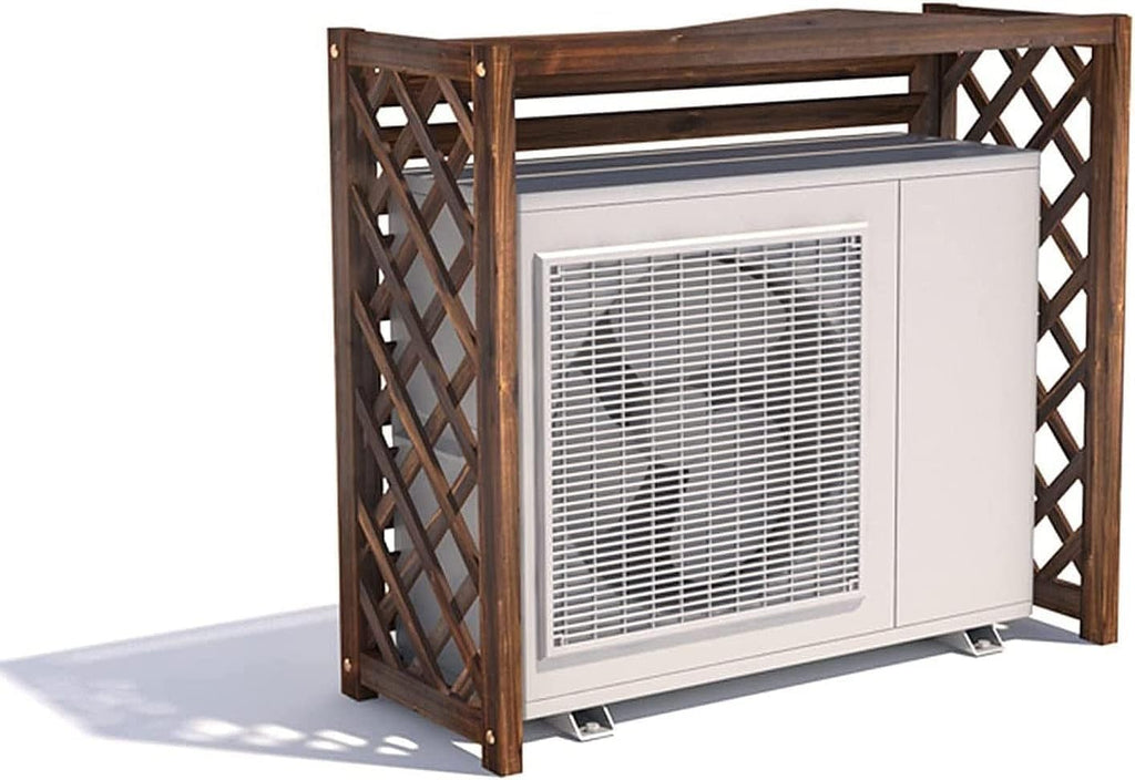  Étagère à Plantes De Balcon De Jardin Dissimulée Par Condenseur, Clôture De Climatiseur, Enceinte De Poubelle Extérieure, Couvercles De Climatiseur Pour Unités Extérieures, Grille En Bois Massif