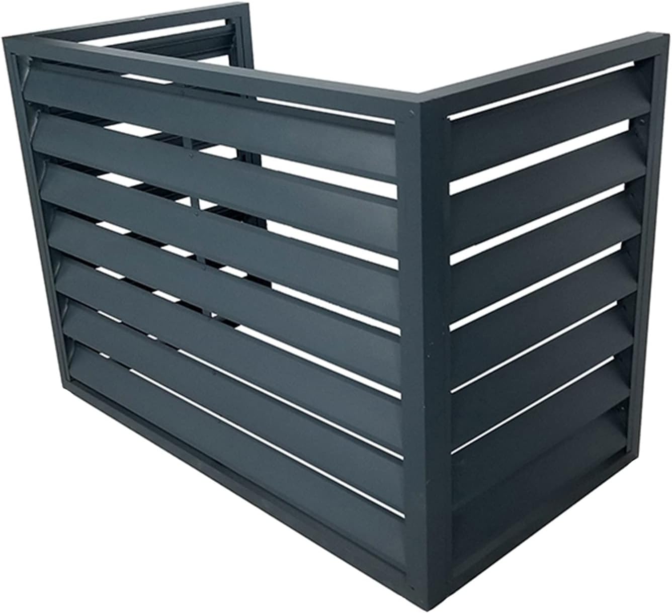 GENERIC Écran De Clôture Pour Climatiseur Extérieur – Volets En Alliage D'aluminium Et Housse Anti-corrosion Pour Unités Extérieures Noir Taille 1,5P : L1 – Protection Et Décoration Polyvalentes.