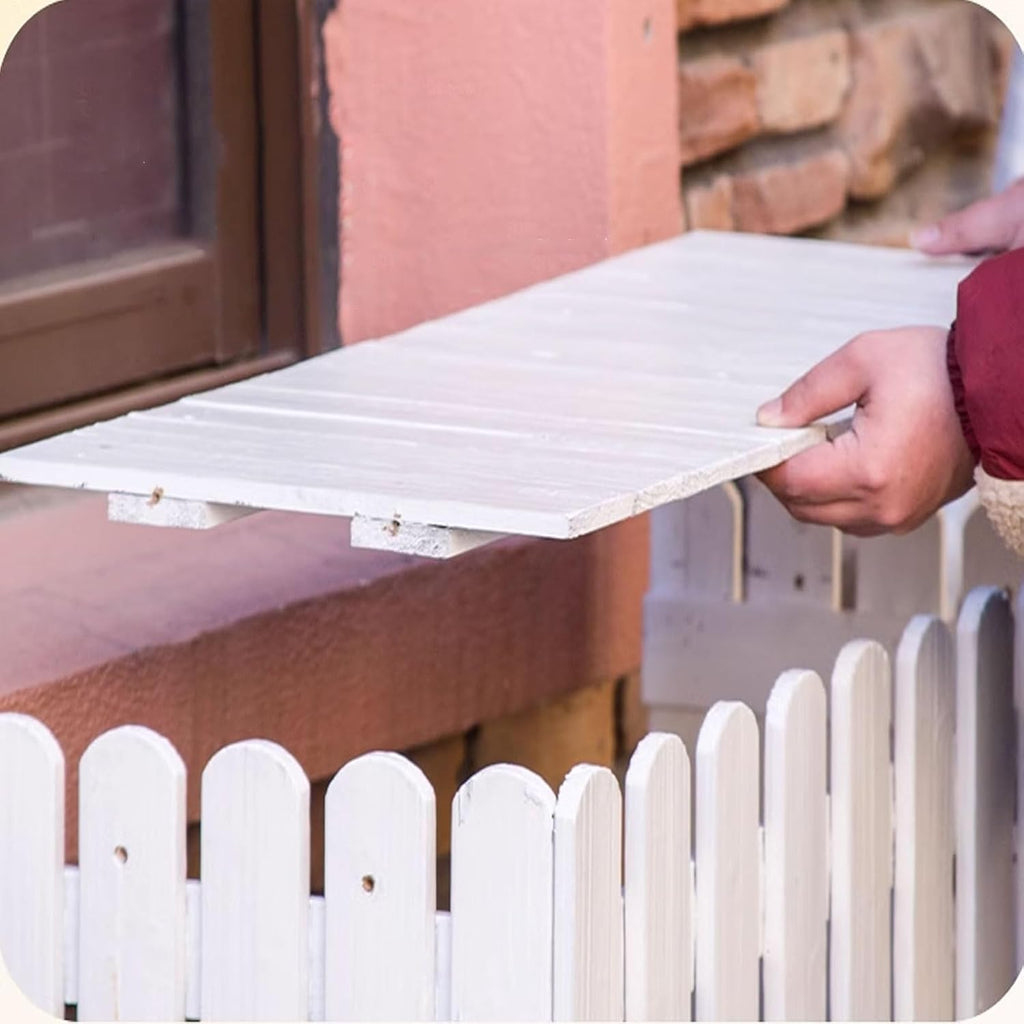  Housse De Climatiseur Extérieur En Bois Pour Pompe à Chaleur - Bouclier Décoratif D'intimité Pour Unités Extérieures - Support De Plante - Blanc - Dimensions : 105 X 50 X 95 Cm - Protection Contre Les