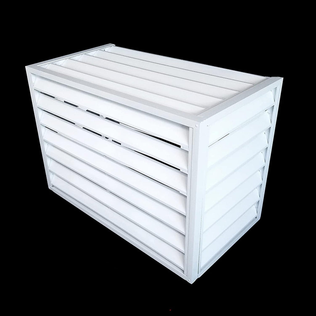 GENERIC Écran De Clôture Pour Climatiseur Extérieur Et Support De Fleurs – Coque Anti-corrosion En Alliage D'aluminium Pour Unité De Climatisation En Métal – Design élégant Blanc – Taille 1,5P