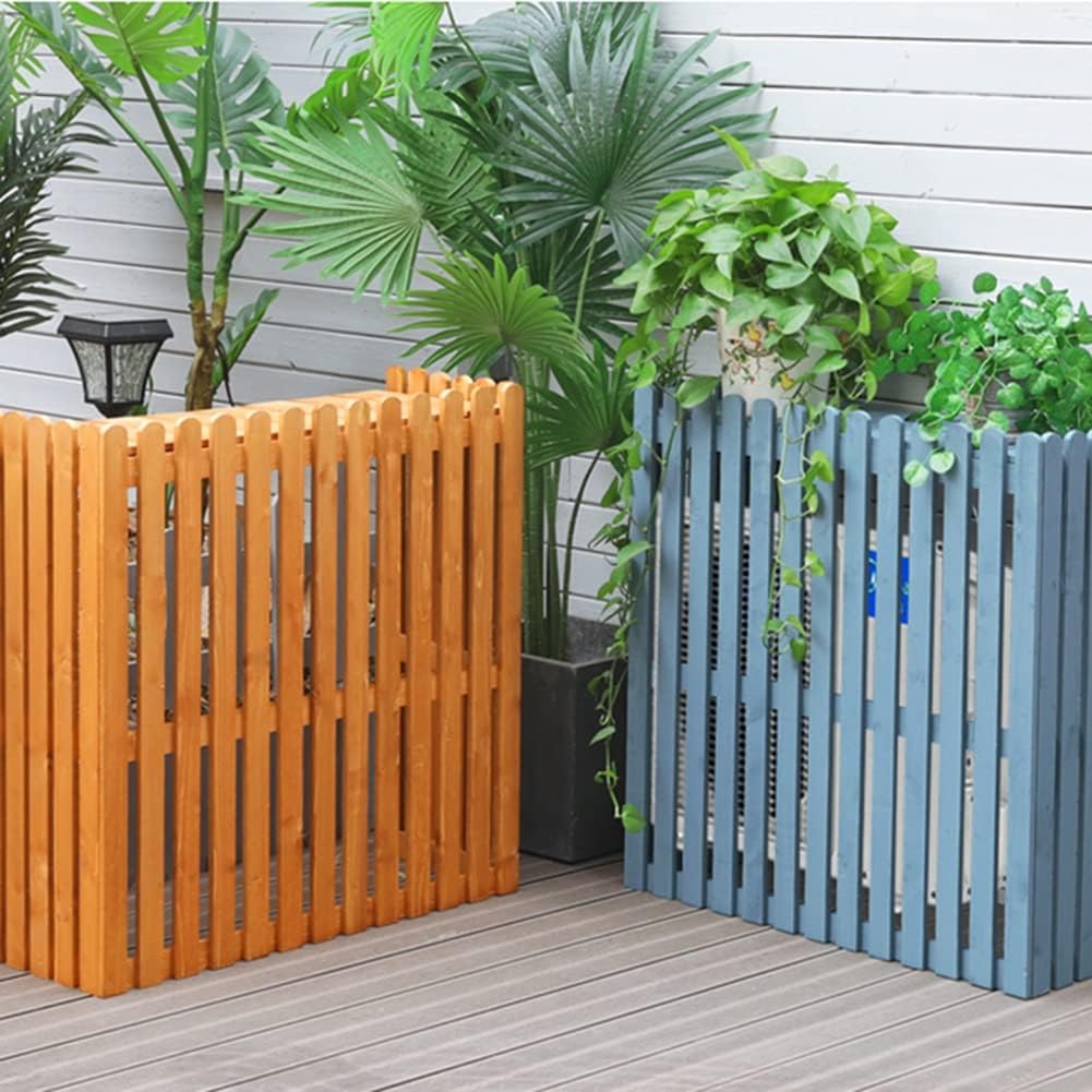 GENERIC Housse En Bois Pour Climatiseur Extérieur – Écran De Climatisation Blanc Divisé 105 X 45 X 99 Cm – Protection De Confidentialité élégante Pour Terrasse Et Jardin – Design Résistant Aux Intempéries