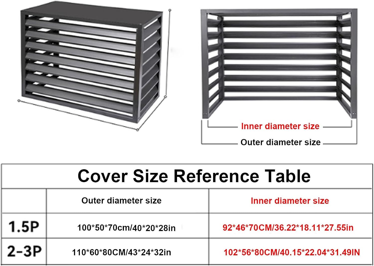 GENERIC Housse De Protection En Aluminium Pour Climatiseur - Résistante Aux Intempéries Et Au Vent - Design Anti-grêle - Convient Pour Une Utilisation En Intérieur/extérieur - Résistante à L'eau