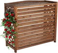 GENERIC Housse Imperméable En Bois Massif Pour Climatiseur - Clôture Extérieure - Protection Pour Unité De Climatisation - Support De Fleurs En Bois Et Grille De Persienne - Taille S : 85 X 35 X 75 Cm