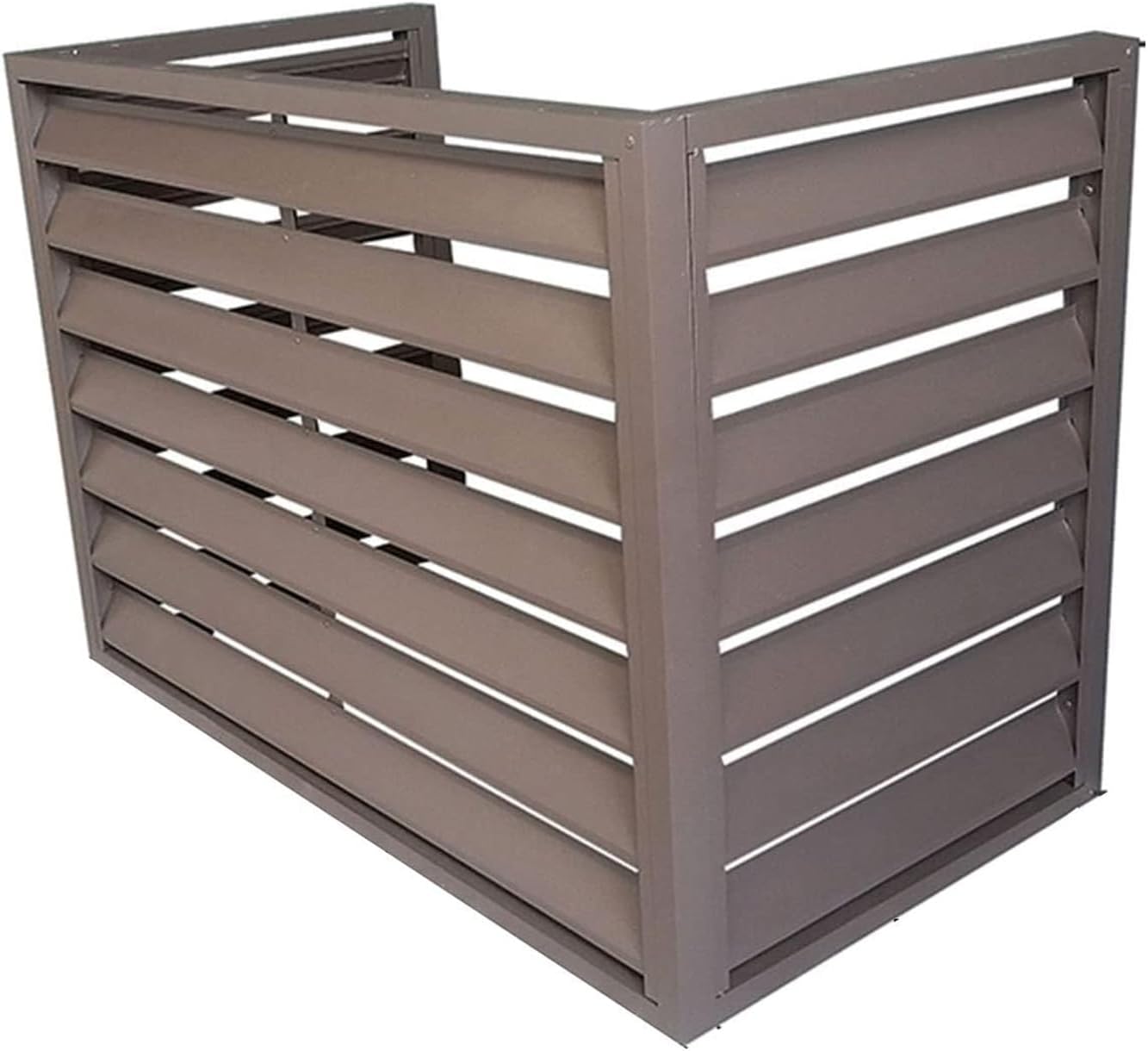 GENERIC Housse De Climatiseur En Aluminium De Qualité Supérieure Et écran De Clôture Pour Pompe à Chaleur, 3 Panneaux Pour Unités Extérieures/intérieures, 110 X 80 X 60 Cm, Résistant Aux Intempéries, Ion