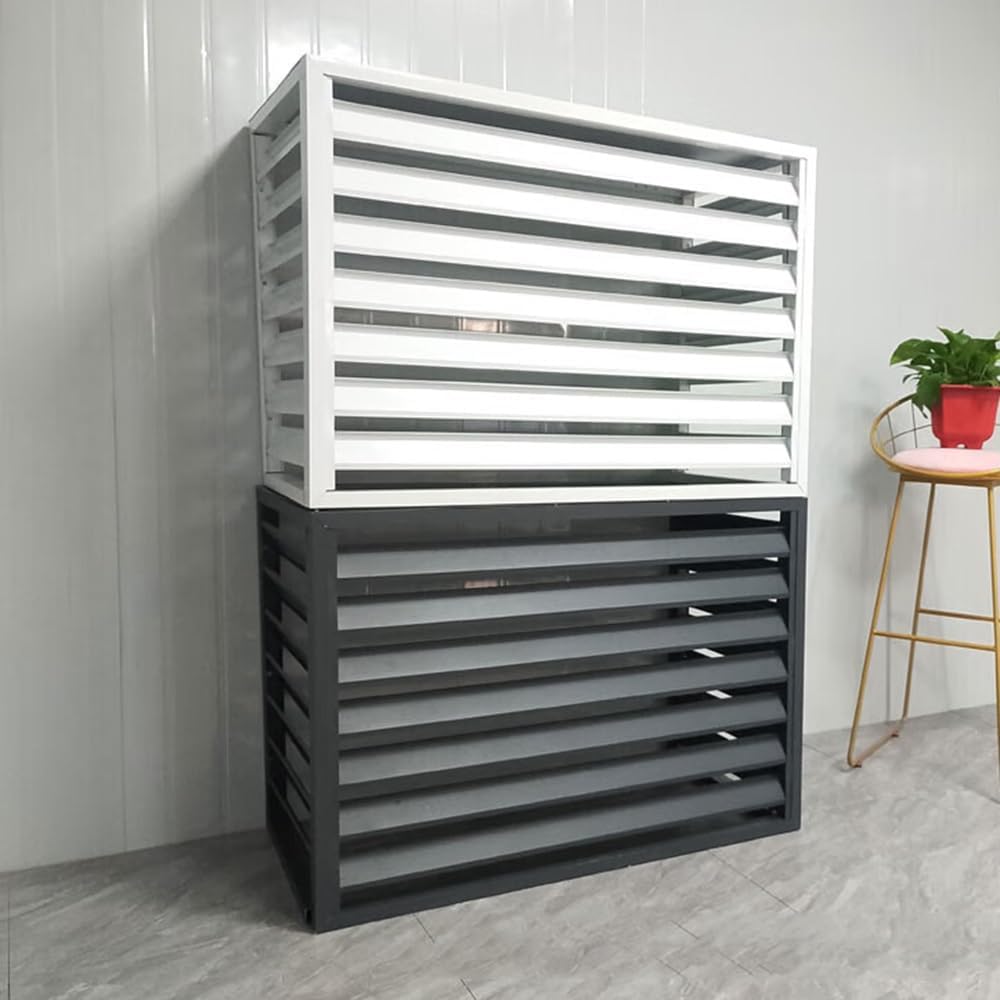  Housse De Protection Pour Climatiseur Extérieur En Aluminium Avec Support De Fleurs, Protection Résistante Aux Intempéries Pour Une Utilisation En Extérieur, Marron, 110