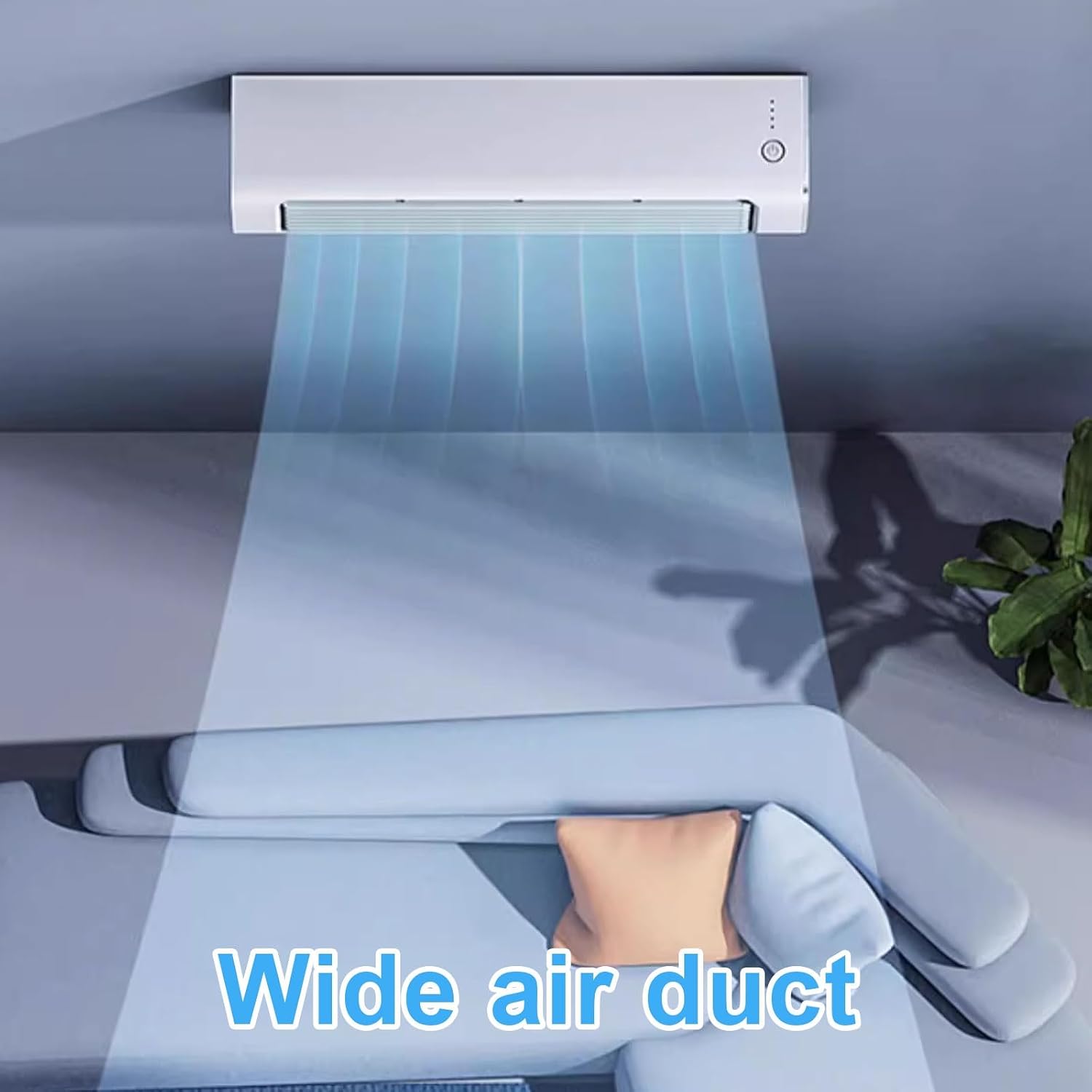  Refroidisseur D'air Portable, Ventilateur Sans Lame De 3 Vitesses Avec Télécommande, Refroidissement Personnel Silencieux Pour Le Bureau De Chambre à Coucher, Conception Murale Sans Fenêtre Requise