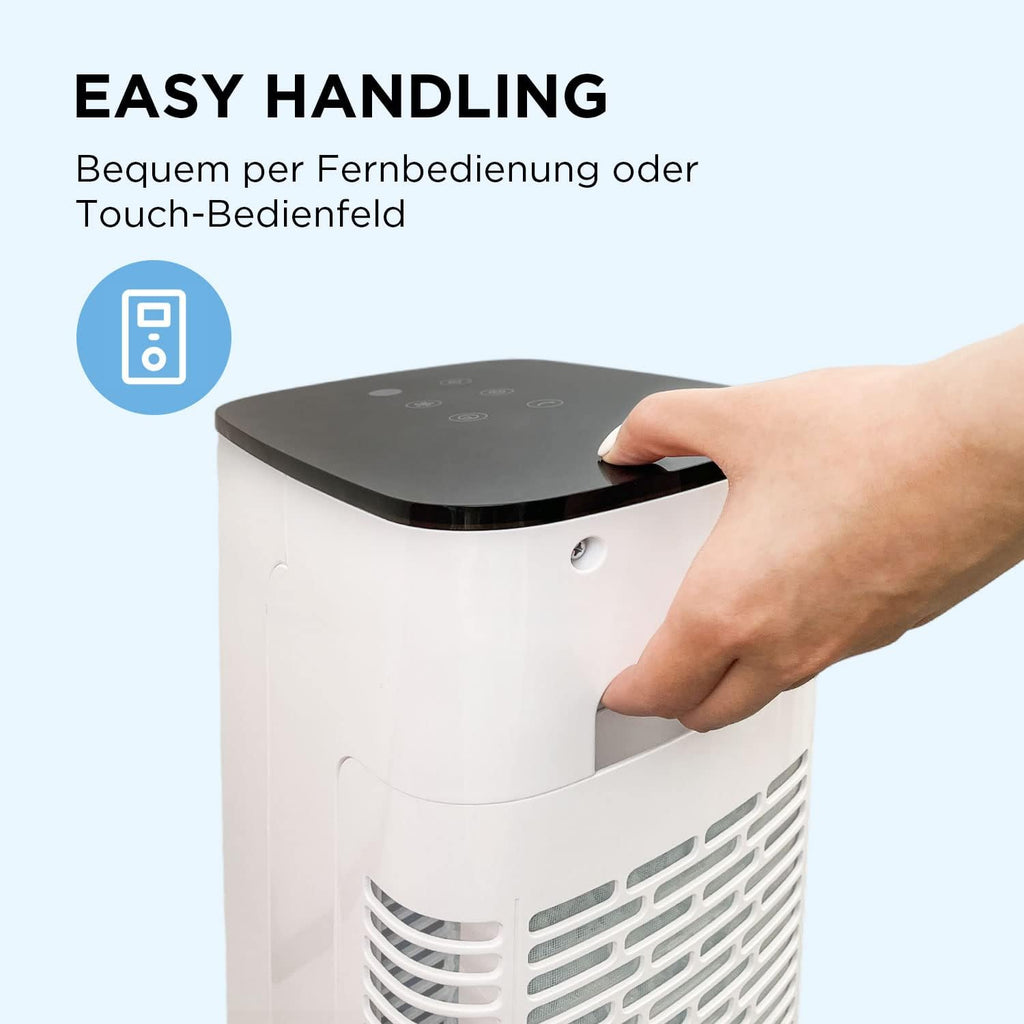  Midea Refroidisseur D'air 4 En 1, Ventilateur Avec Refroidissement à Eau 5L, Humidificateur Et Ionisation, Climatiseur Sans Tuyau D'évacuation, 355m³/h, Avec Télécommande, 55W, Blanc