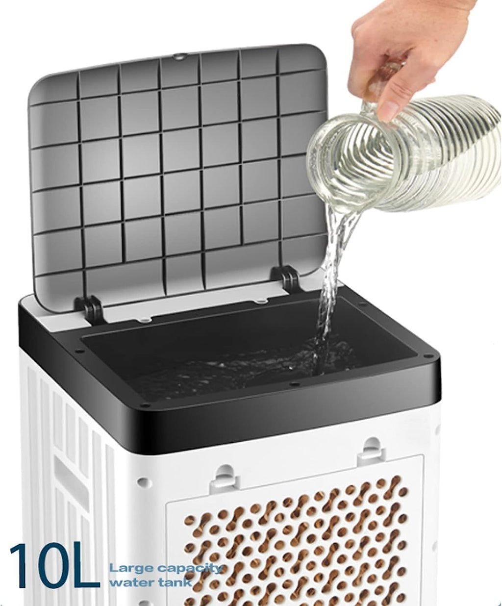 GENERIC Refroidisseur D'air évaporatif Portable, Réservoir De 10L, Ventilateur 3 En 1 Avec 3 Vitesses Et Oscillation à 60 °.Refroidisseur Compact écoénergétique Pour Le Bureau à Domicile.Fonction D'opération