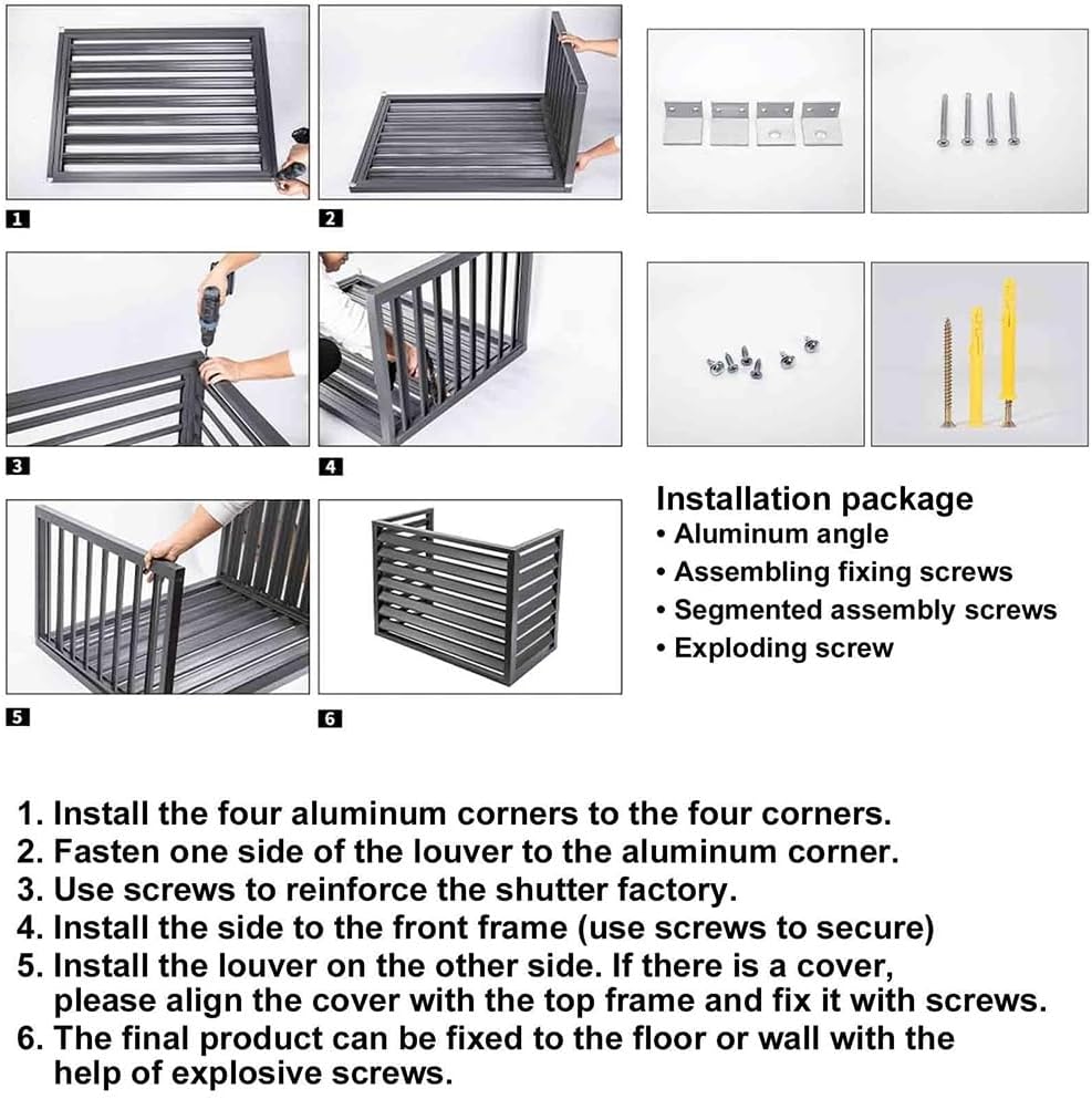  Housse De Protection Pour Climatiseur Extérieur En Aluminium Avec Support De Fleurs, Protection Résistante Aux Intempéries Pour Une Utilisation En Extérieur, Marron, 110